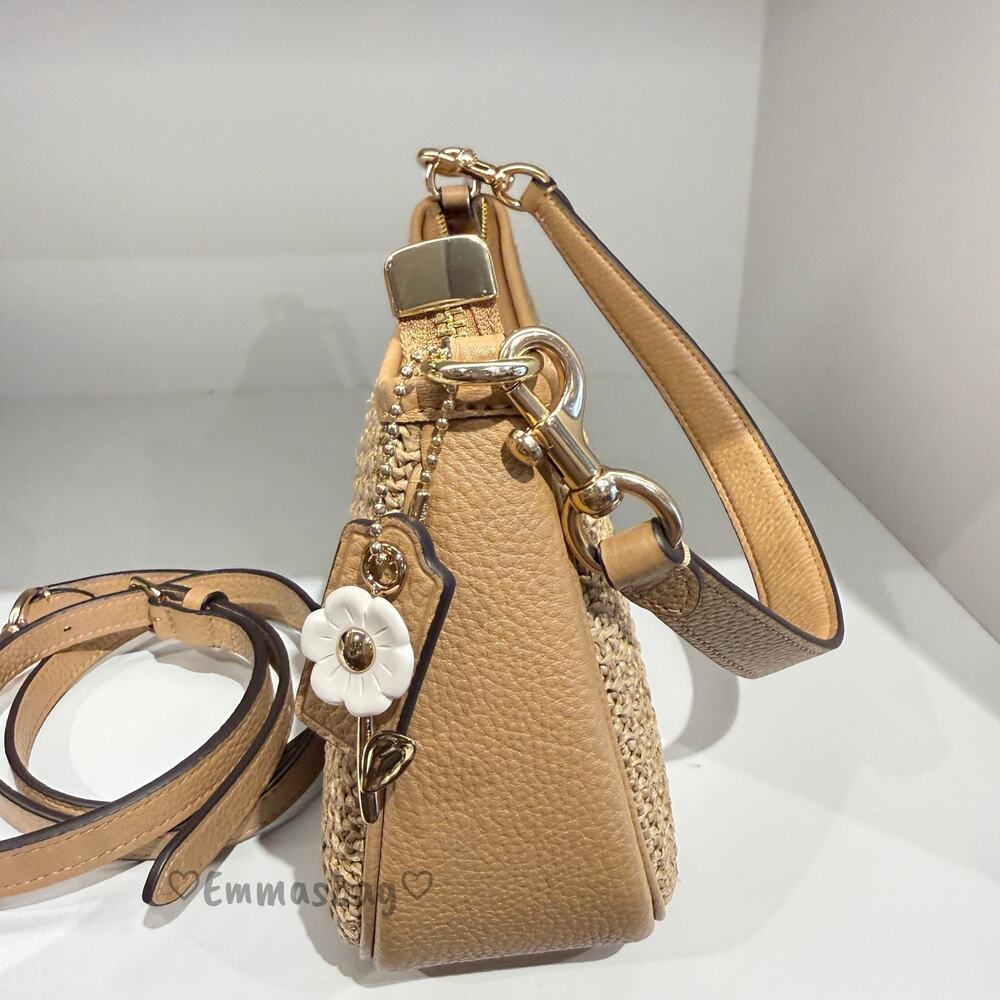 NWT COACH Teri Shoulder Bag With Charm CEC43 straw/Im/Toast - Picture 3 of 7